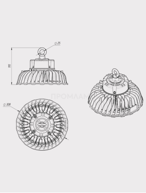 Размеры светильника FHB-Light 01-200-750-C80